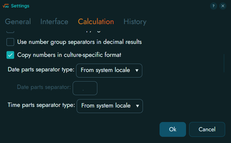 Calculation Settings 2