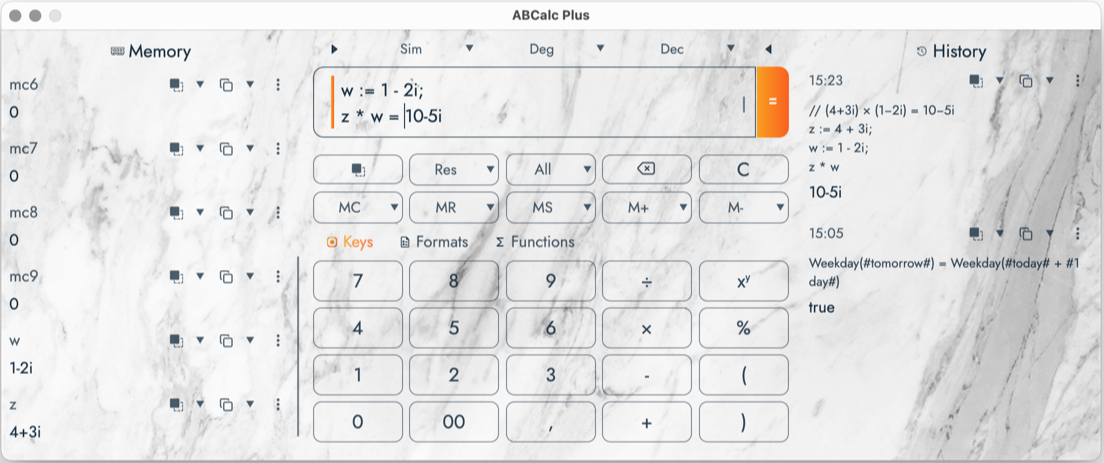 Main screen in macOS, Marble theme