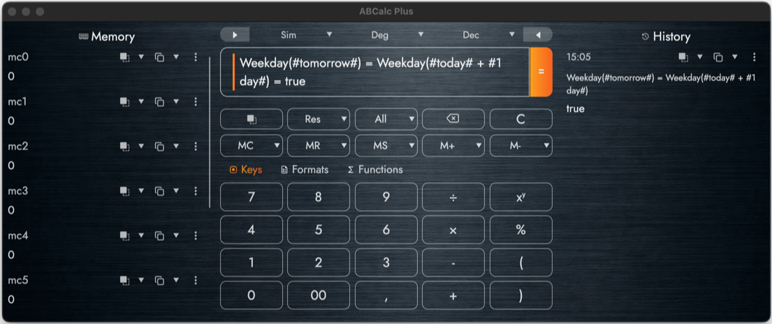 Main screen in macOS, Metal theme
